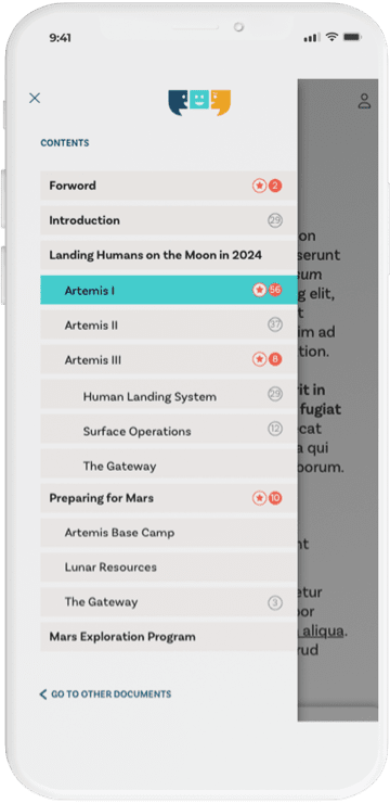 Consultation Document Table of Contents shown on mobile device